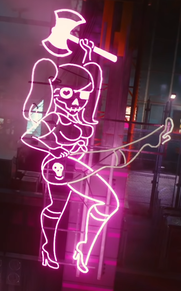 cyberpunk girl leg down